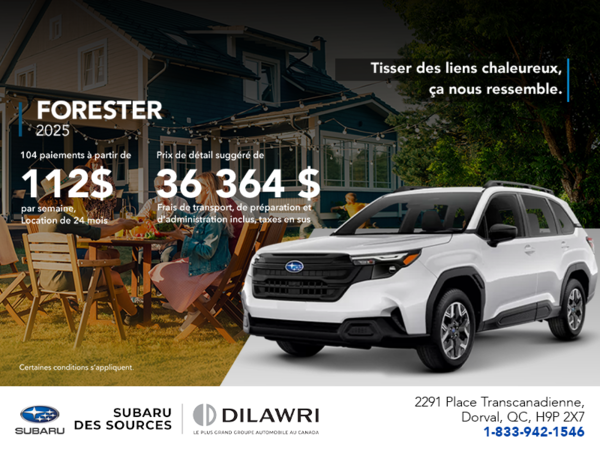 Procurez-vous le Forester 2025!