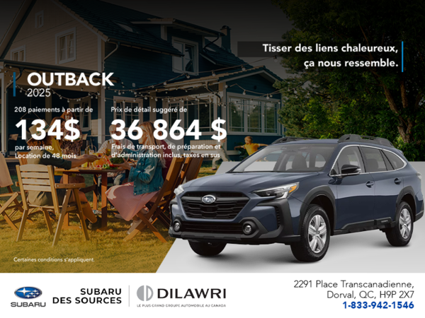 Procurez-vous le Outback 2025!