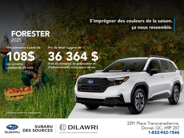 Procurez-vous le Forester 2025!