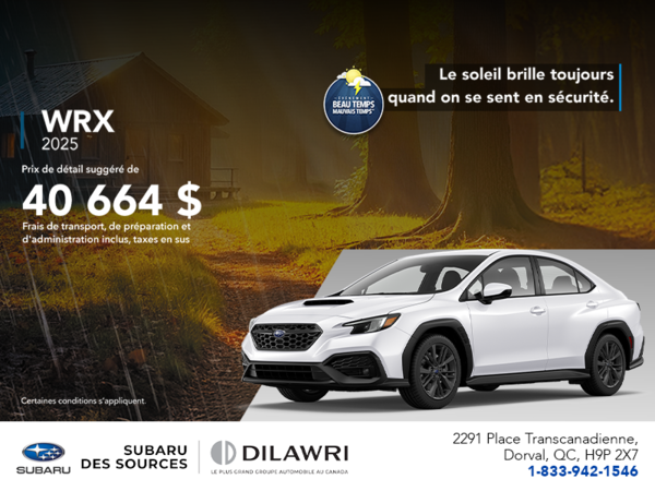 Procurez-vous la WRX 2025!