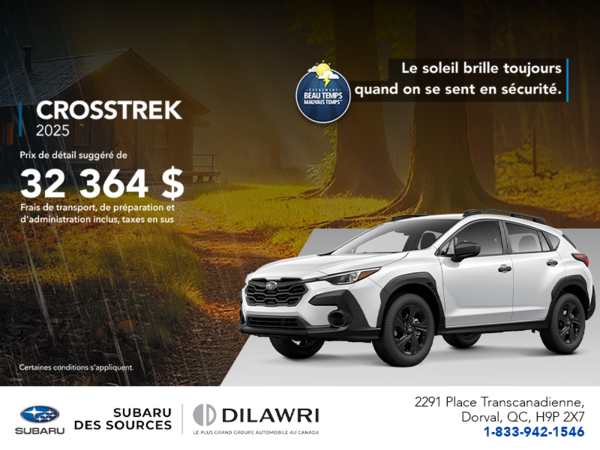 Procurez-vous le Crosstrek 2025!