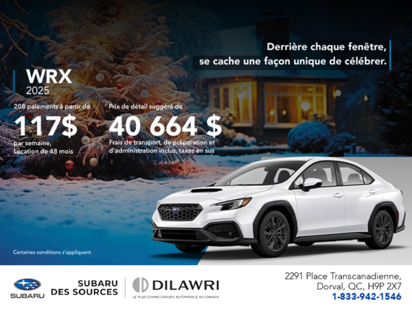 Procurez-vous la WRX 2025!