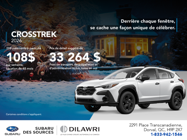 Procurez-vous le Crosstrek 2026!