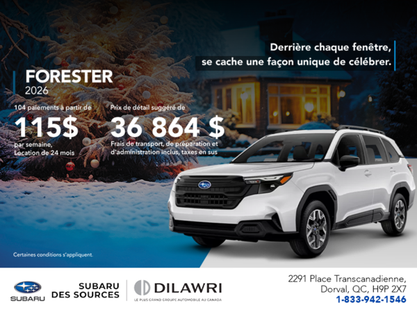 Procurez-vous le Forester 2026!
