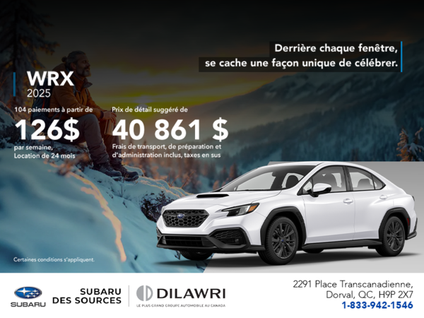 Procurez-vous la WRX 2025!