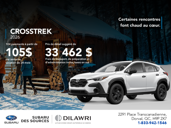 Procurez-vous le Crosstrek 2026!