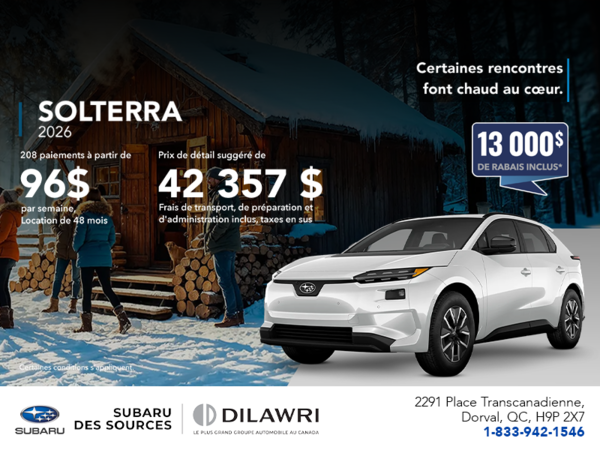 Procurez-vous le Solterra 2026!