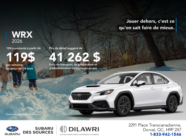 Procurez-vous la WRX 2026!