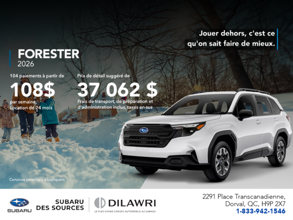 Procurez-vous le Forester 2026!