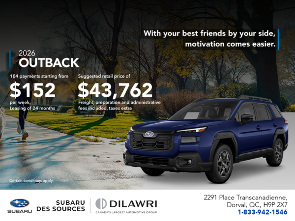 Get the 2026 Outback today!