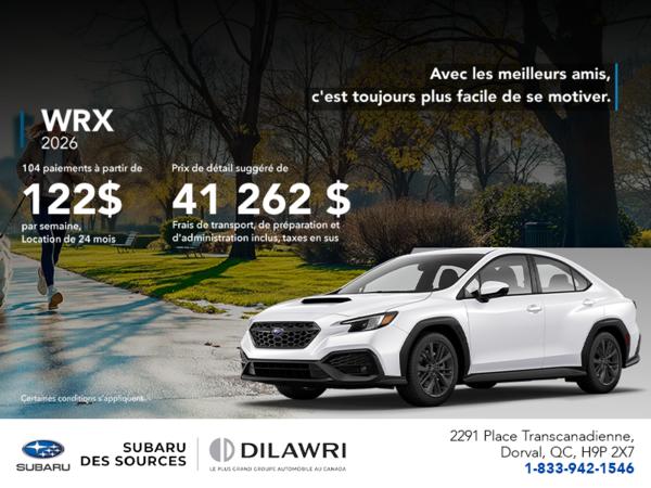 Procurez-vous la WRX 2026!