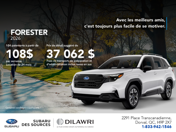 Procurez-vous le Forester 2026!
