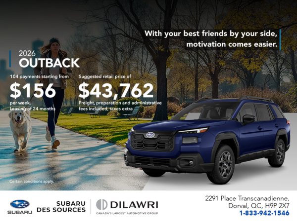 Get the 2026 Outback today!