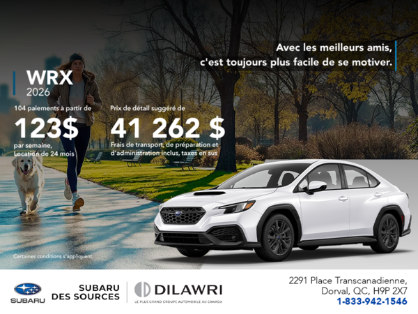 Procurez-vous la WRX 2026!
