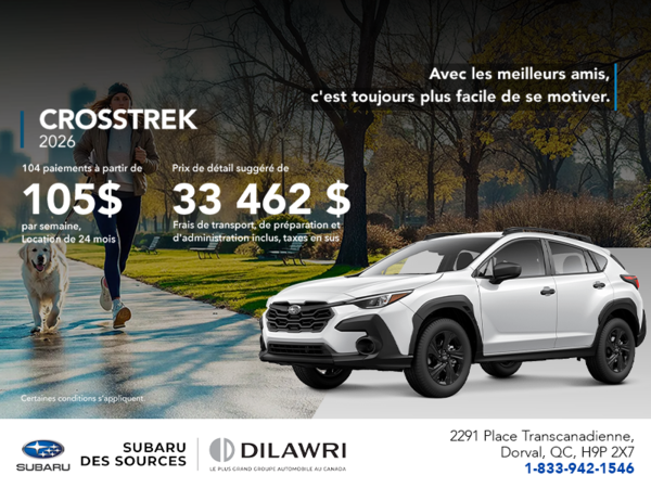 Procurez-vous le Crosstrek 2026!