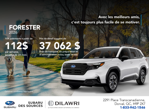 Procurez-vous le Forester 2026!