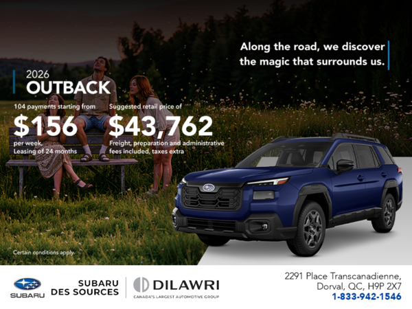 Get the 2026 Outback today!