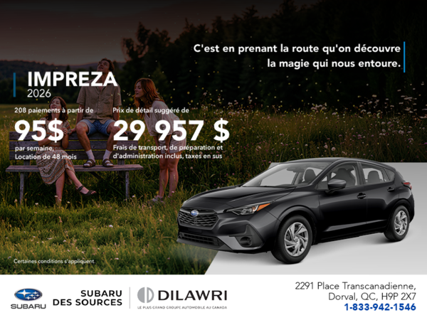 Procurez-vous la Impreza 2026!