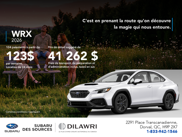 Procurez-vous la WRX 2026!