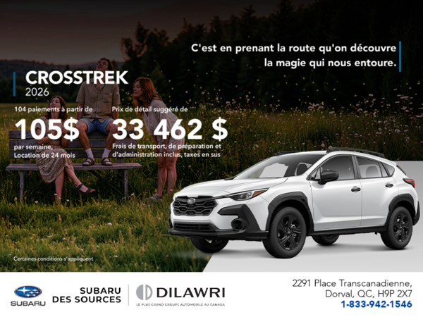 Procurez-vous le Crosstrek 2026!