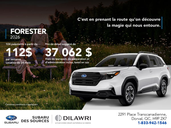Procurez-vous le Forester 2026!