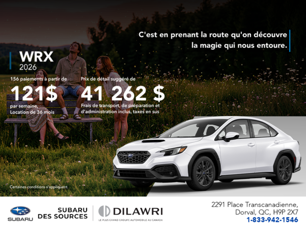 Procurez-vous la WRX 2026!
