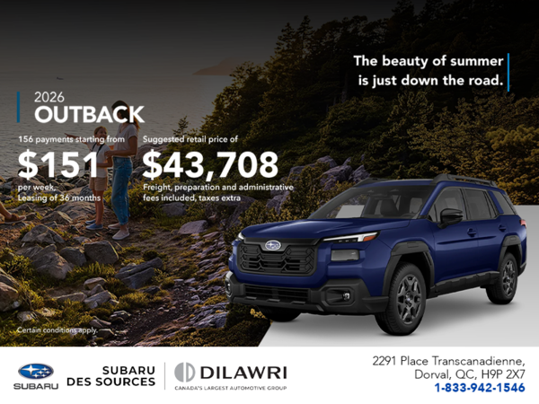 Get the 2026 Outback today!