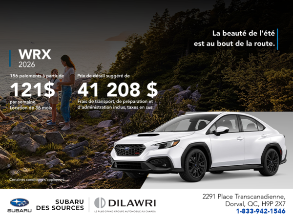 Procurez-vous la WRX 2026!