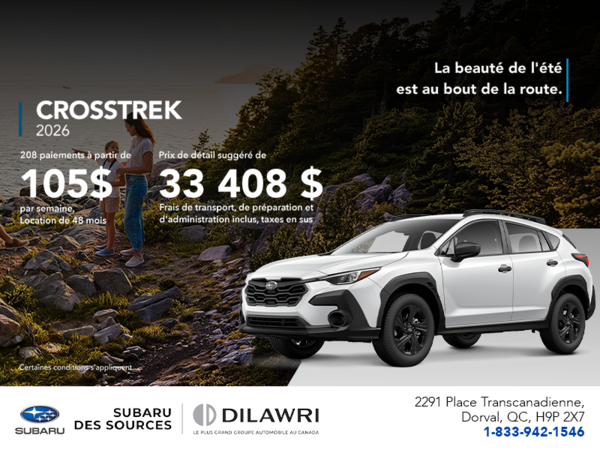 Procurez-vous le Crosstrek 2026!