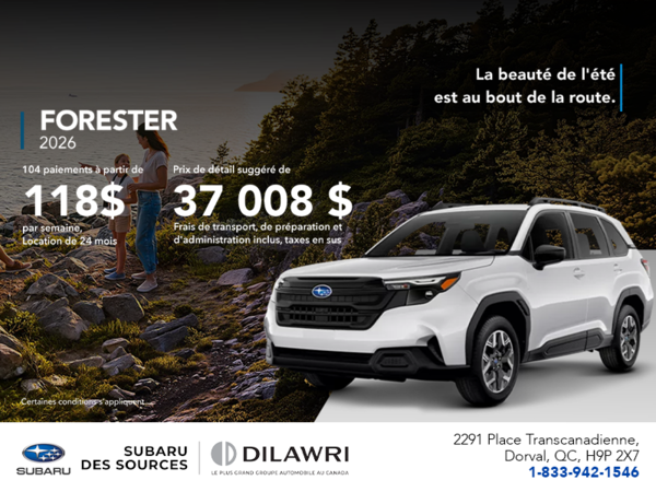 Procurez-vous le Forester 2026!