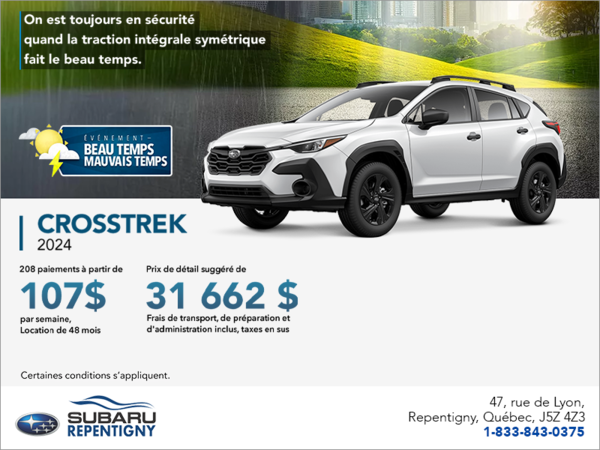 Procurez-vous le Crosstrek 2024!