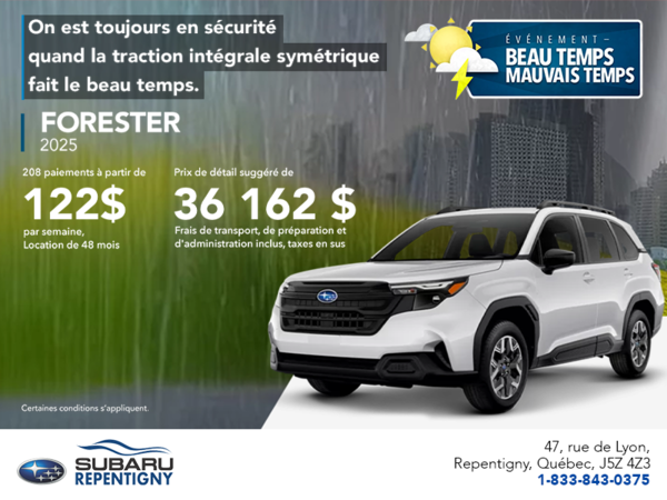 Procurez-vous le Forester 2025!