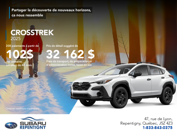 Procurez-vous le Crosstrek 2025!