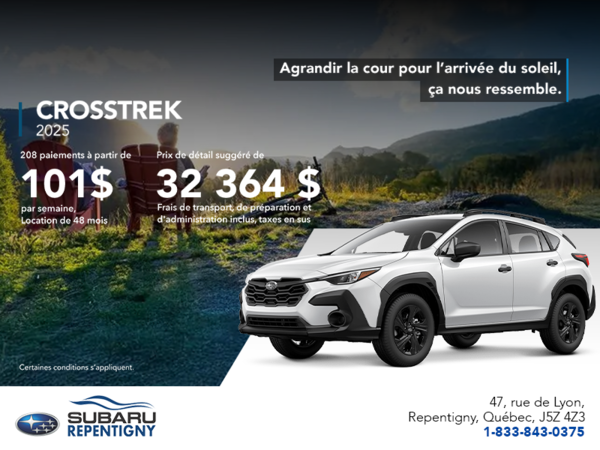 Procurez-vous le Crosstrek 2025!