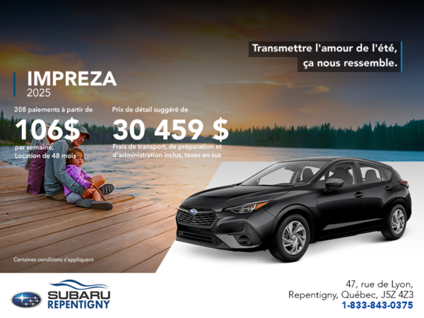 Procurez-vous la Impreza 2025!