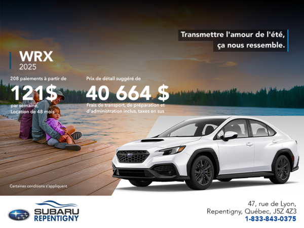 Procurez-vous la WRX 2025!