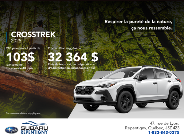 Procurez-vous le Crosstrek 2025!