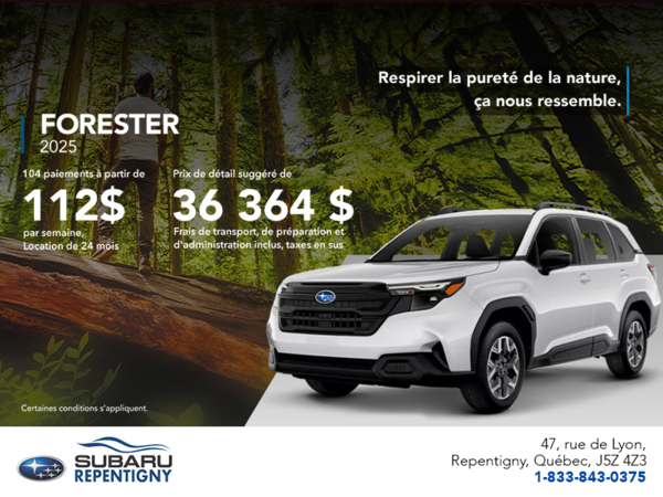 Procurez-vous le Forester 2025!