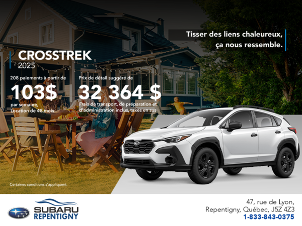 Procurez-vous le Crosstrek 2025!