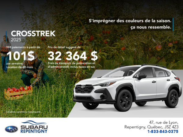 Procurez-vous le Crosstrek 2025!
