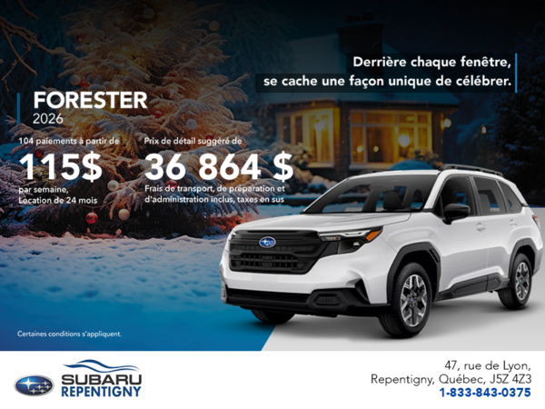 Procurez-vous le Forester 2026!