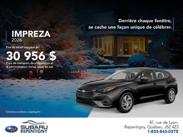 Procurez-vous la Impreza 2026!