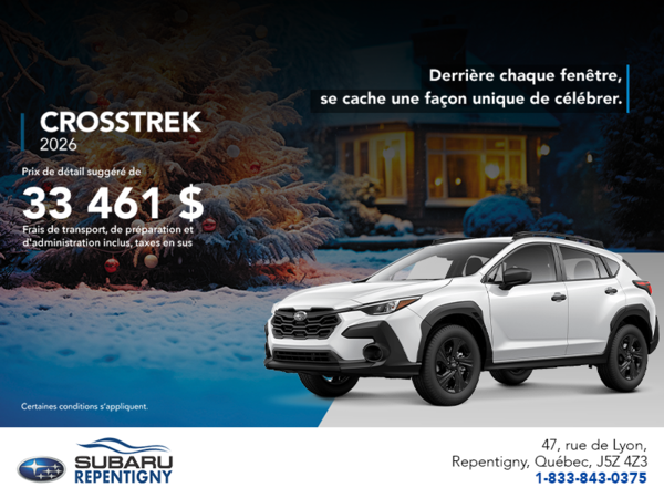 Procurez-vous le Crosstrek 2026!