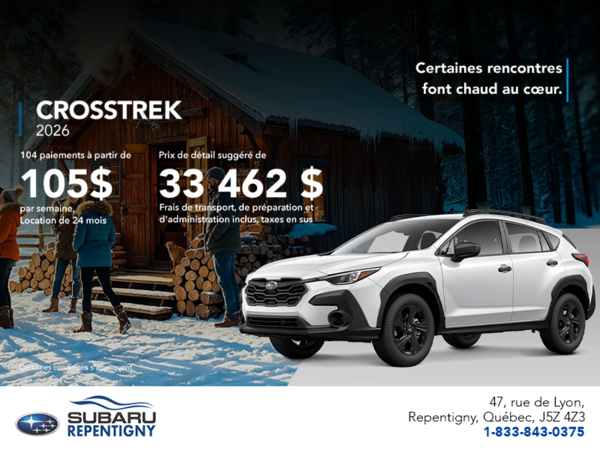 Procurez-vous le Crosstrek 2026!