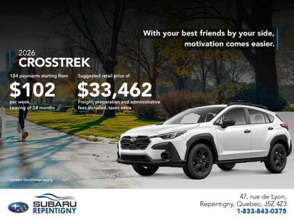 Get the 2026 Crosstrek today!