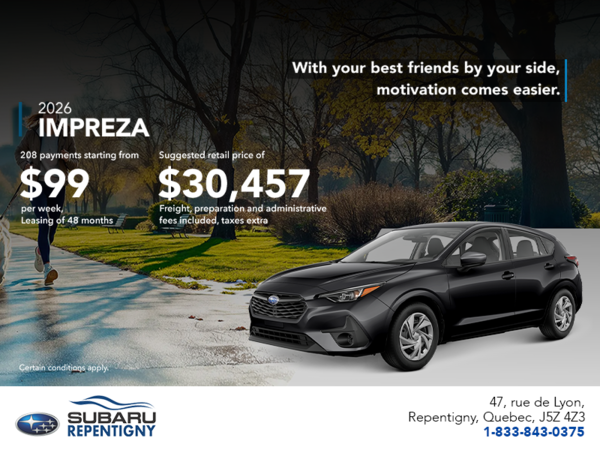 Get the 2026 Impreza!