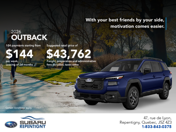 Get the 2026 Outback today!