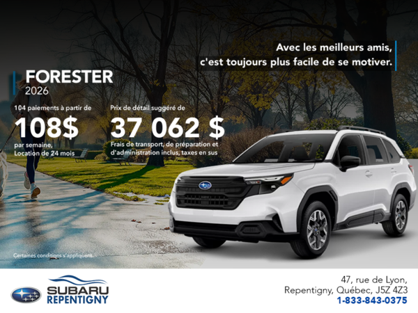 Procurez-vous le Forester 2026!