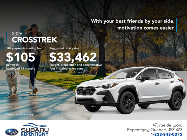 Get the 2026 Crosstrek today!