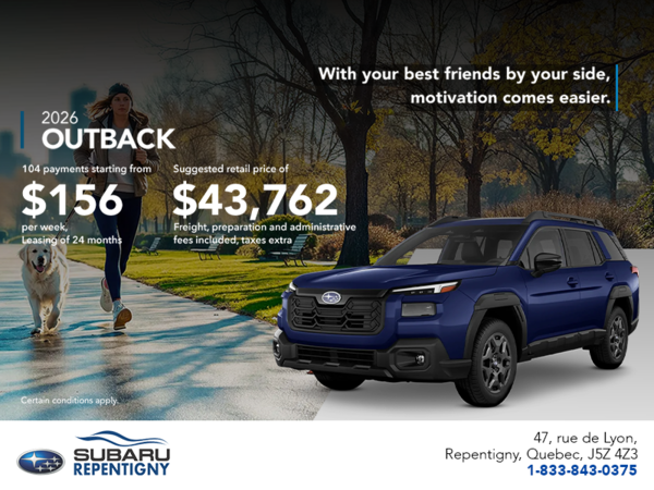 Get the 2026 Outback today!